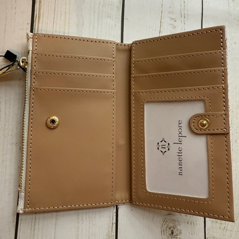 Nanette Lepore | Mya Slim Bifold Wallet, Cream and Gold - Picture 4 of 8